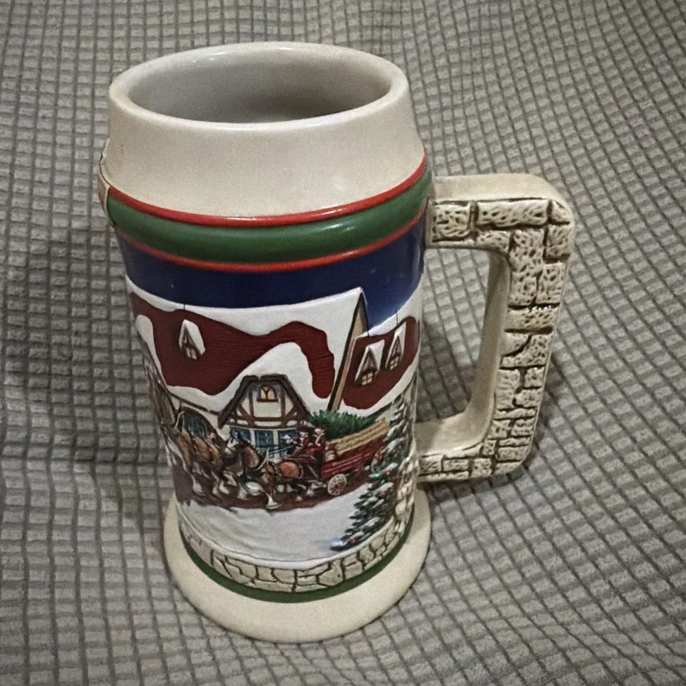 Budweiser 1998 Grant's Farm Holiday‎ Stein Beer Mug CS343 Clydesdales 7